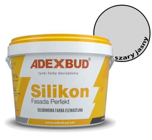 Farba silikonowa jasnoszara "Fasada Perfekt" 10L Adexbud