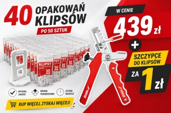 Zestaw do poziomowania płytek DEDRA – 2000 klipsów + szczypce do klipsów